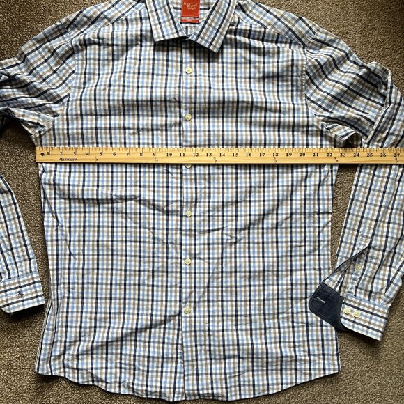 Penguin by Munsingwear Men's Shirt Slim Fit Long Sleeve Plaid | Sz 16.5 36/37 - Picture 10 of 14